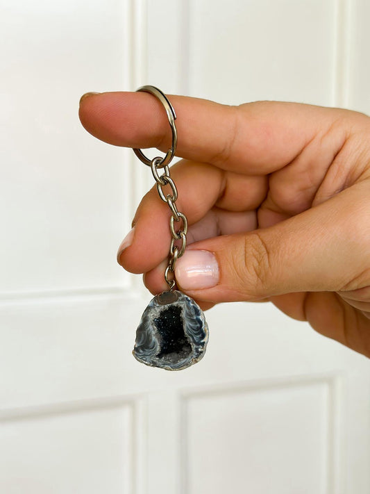Agaat Geode Sleutelhanger