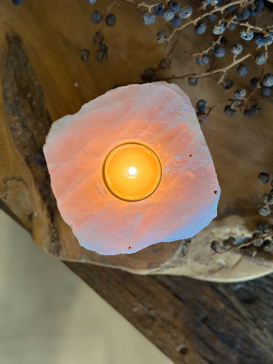 Waxinelichthouder Rozenkwarts