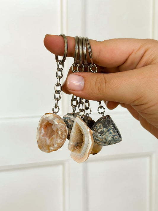 Agaat Geode Sleutelhanger