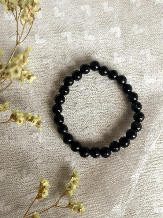 Kogelarmband Goudsteen Blauw | 8mm